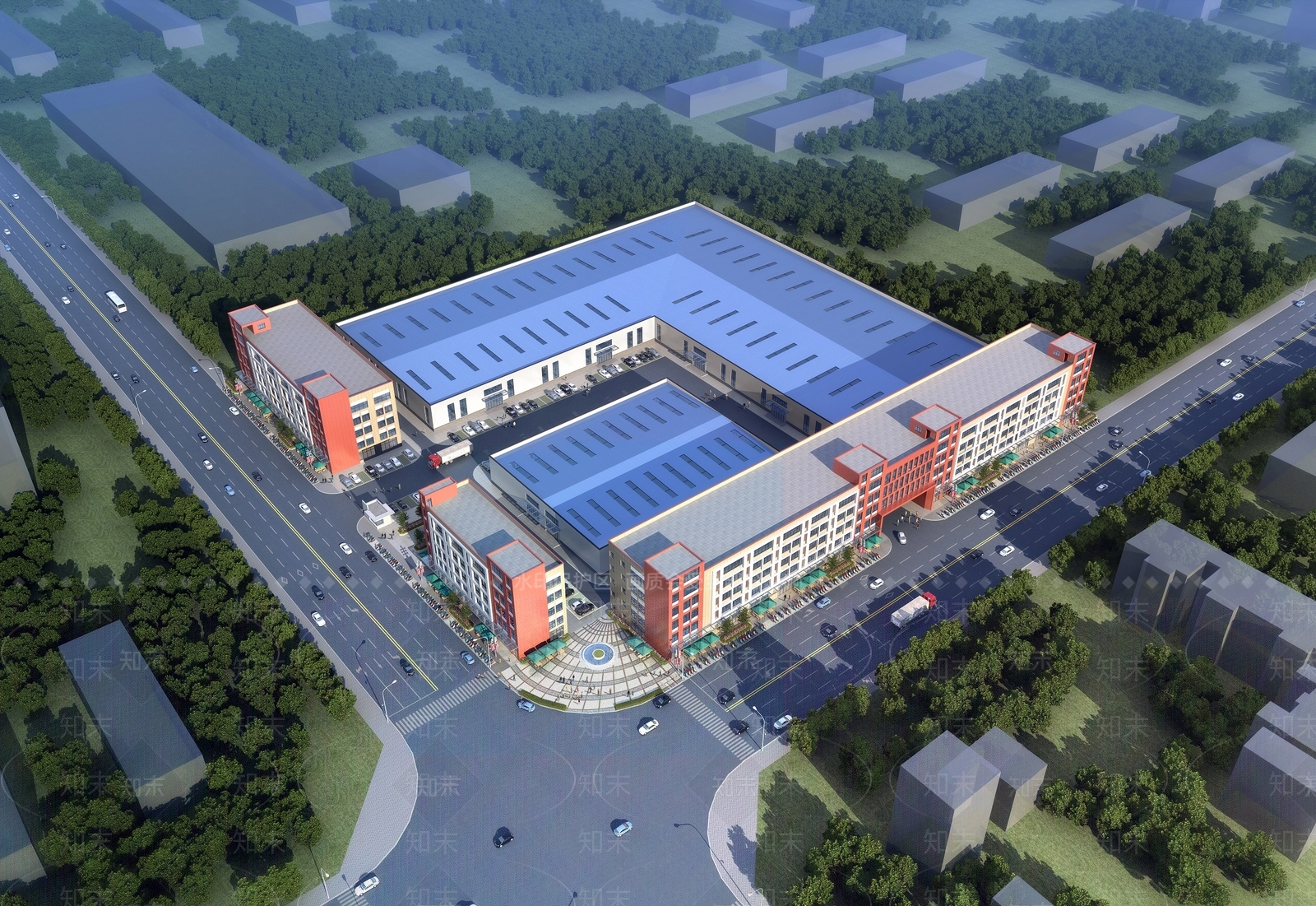 现代厂房厂区3D模型下载【ID:1131706812】