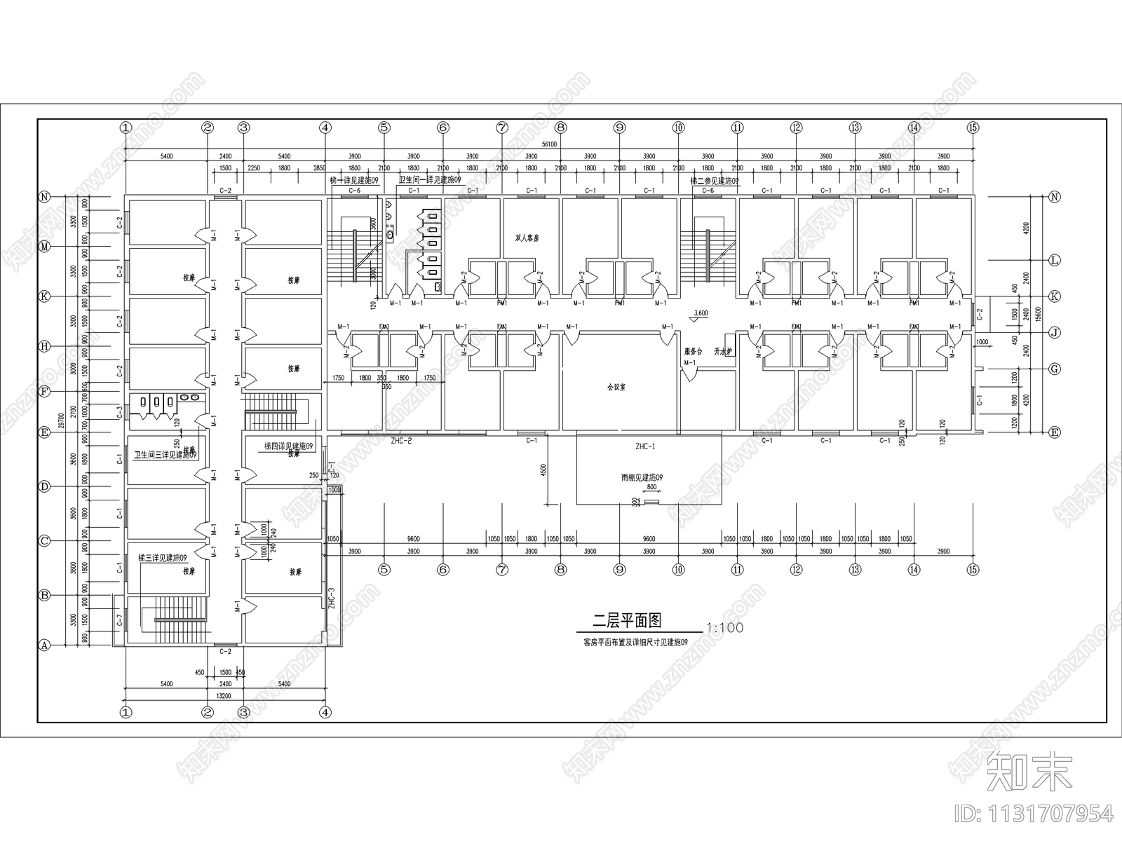 四层宾馆建筑施工图下载【ID:1131707954】