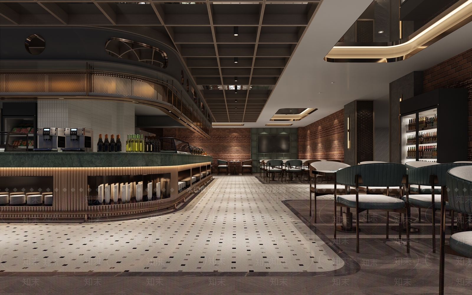 现代自助餐厅3D模型下载【ID:1131708106】