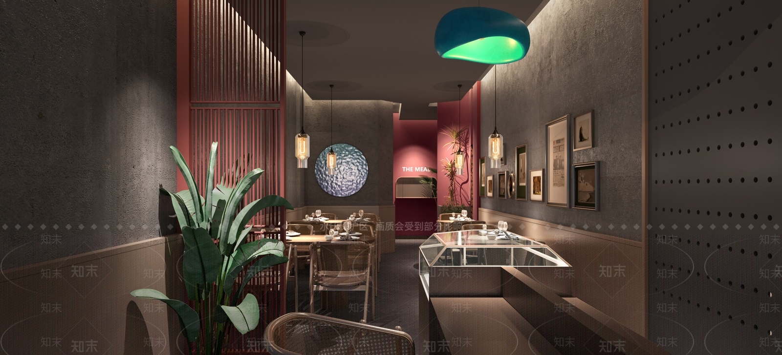 现代西餐厅SU模型下载【ID:1131710061】