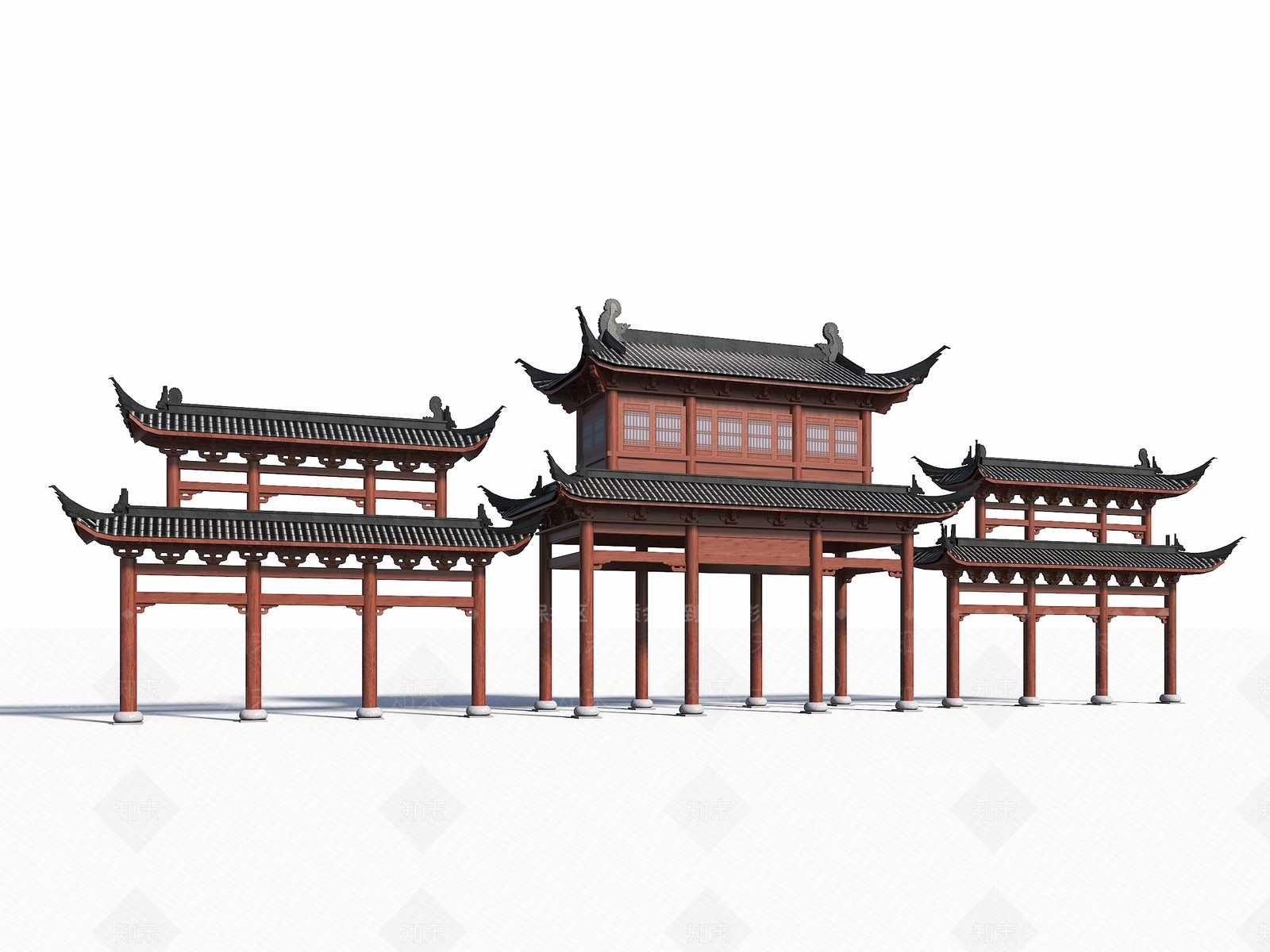 新中式牌坊SU模型下载【ID:1131710015】