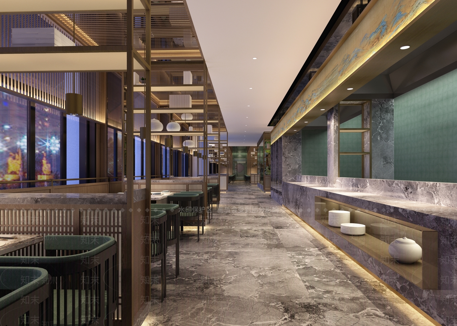 新中式火锅店3D模型下载【ID:1131710522】