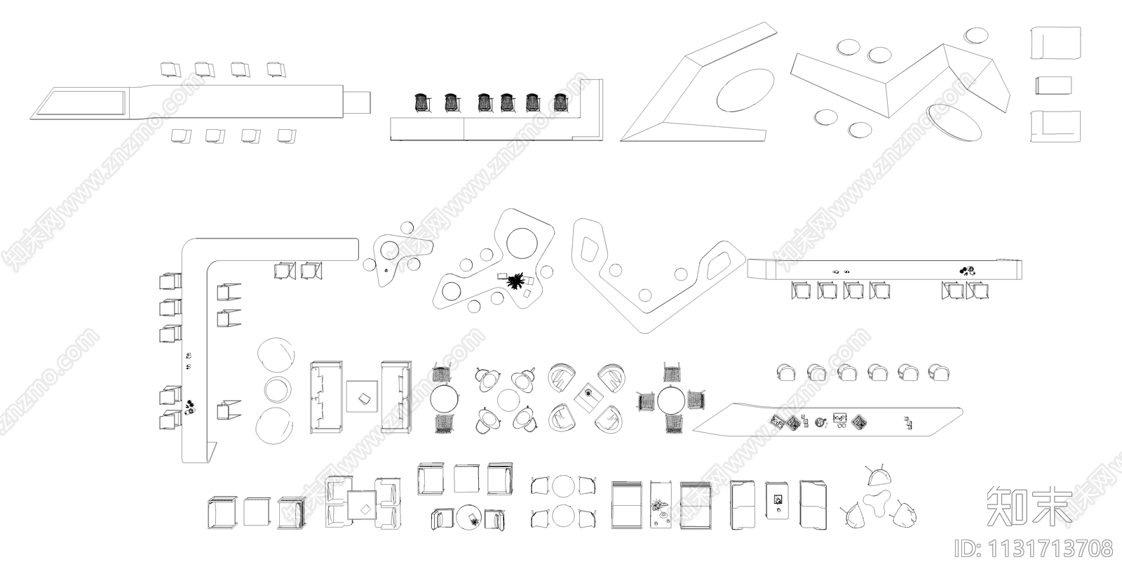 现代户外景观桌椅施工图下载【ID:1131713708】