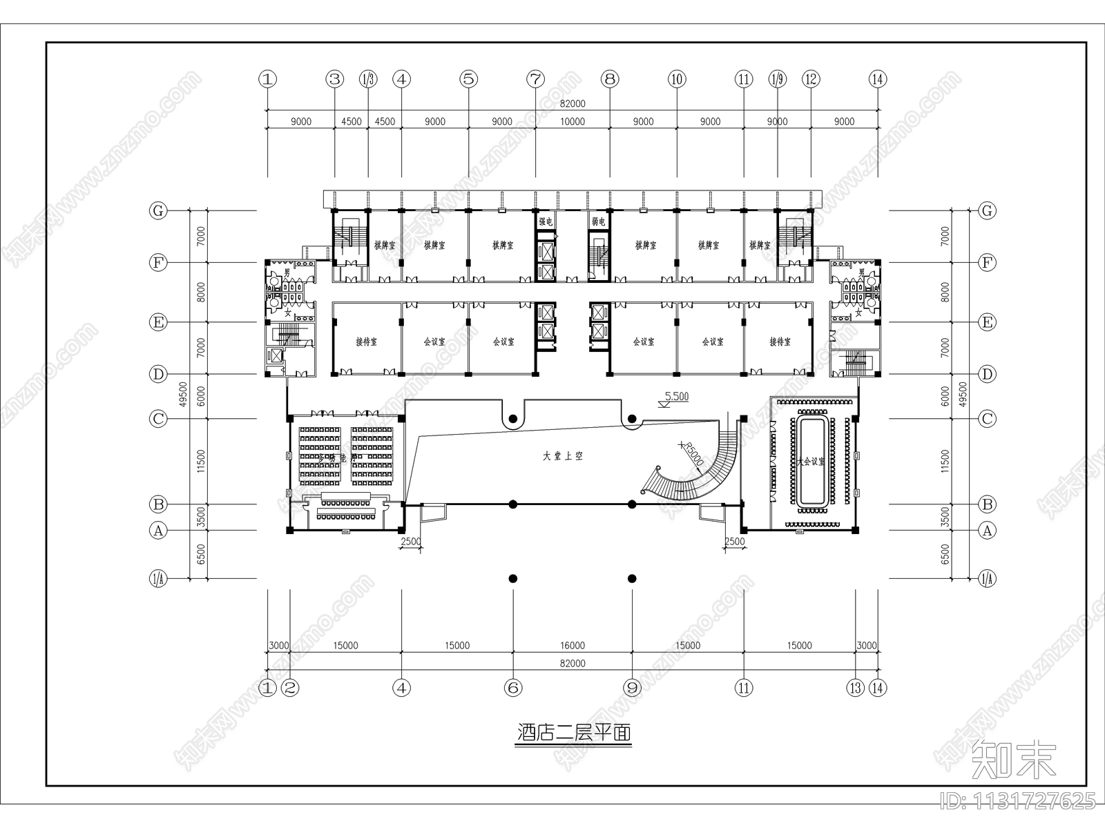 现代二十层酒店建筑cad施工图下载【ID:1131727625】