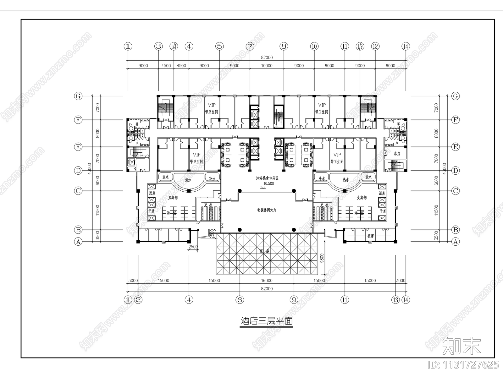 现代二十层酒店建筑cad施工图下载【ID:1131727625】