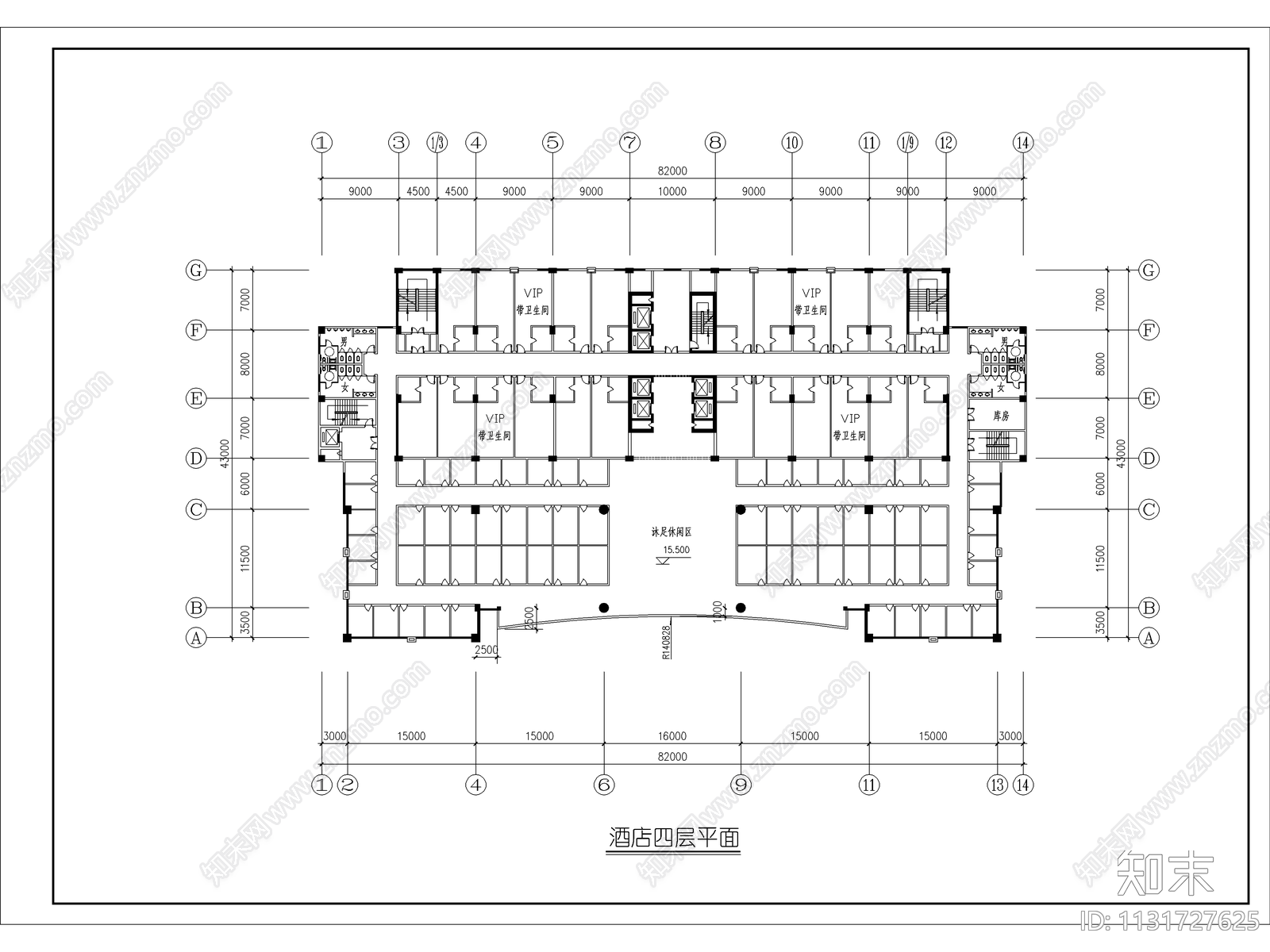 现代二十层酒店建筑cad施工图下载【ID:1131727625】