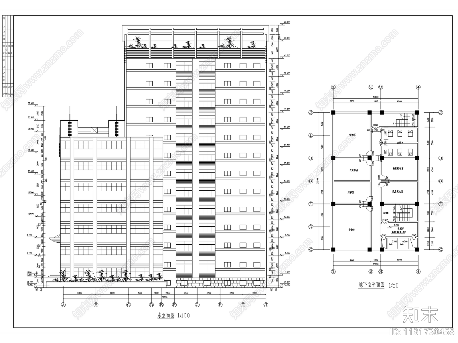 十二层酒店建筑cad施工图下载【ID:1131730458】