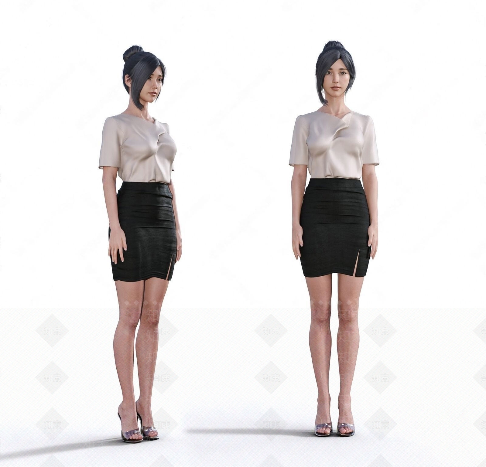 女人白领模特人物组合SU模型下载【ID:1131732475】