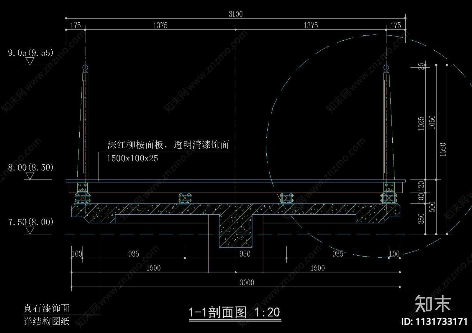 现代钢结构木桥详图cad施工图下载【ID:1131733171】
