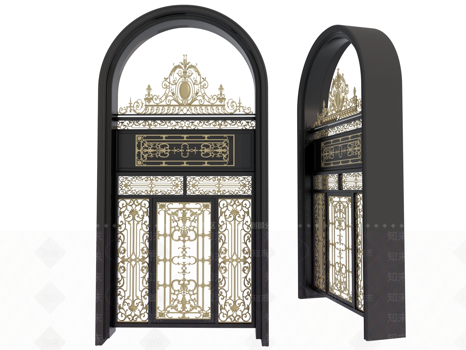 欧式铁艺大门SU模型下载【ID:1131734485】