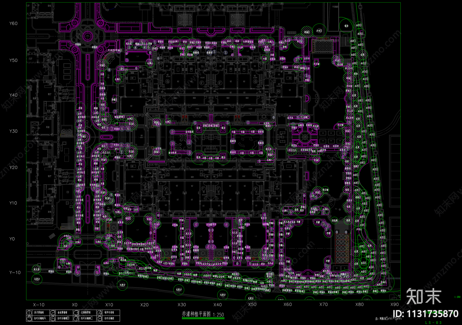 小区植物配置绿化施工图下载【ID:1131735870】