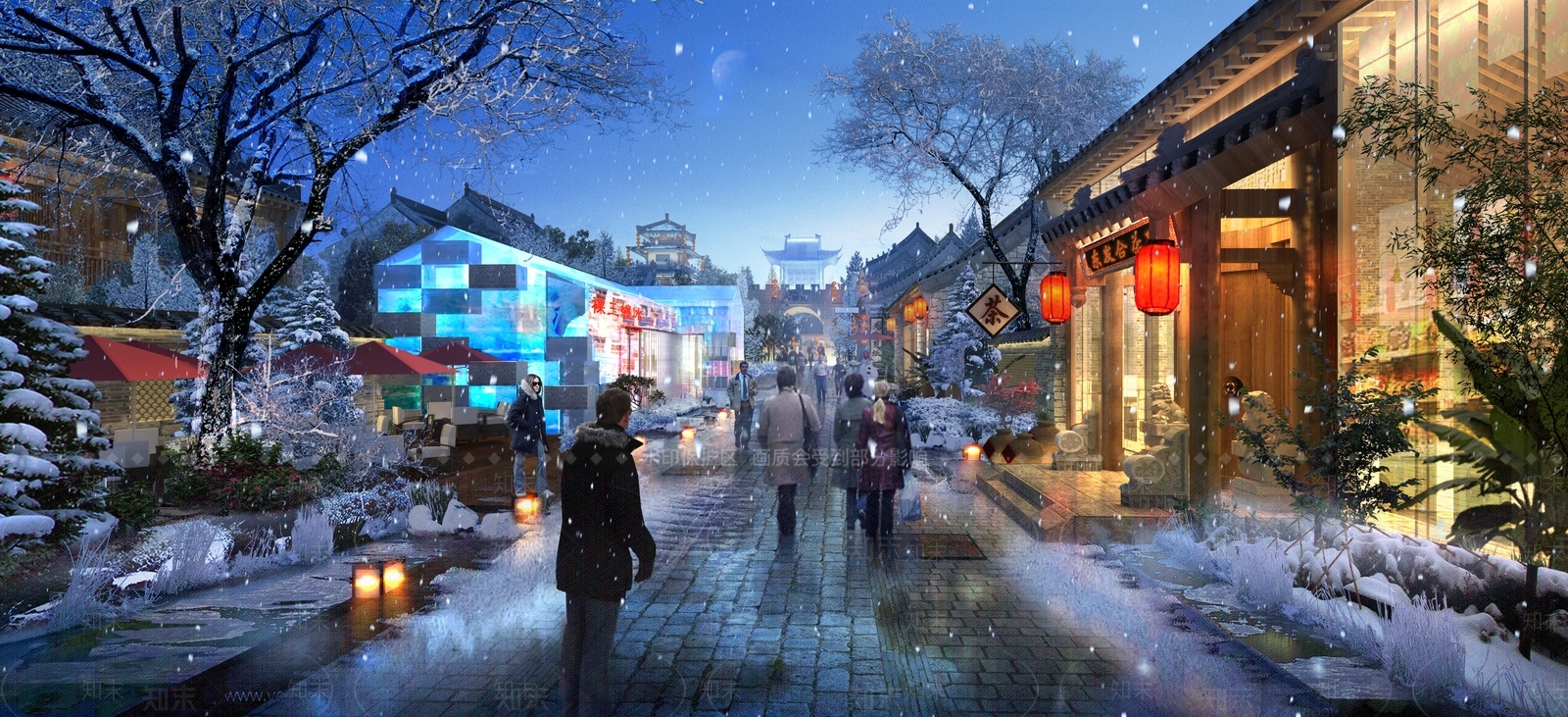 中式古镇文旅商业街SU模型下载【ID:1131737757】