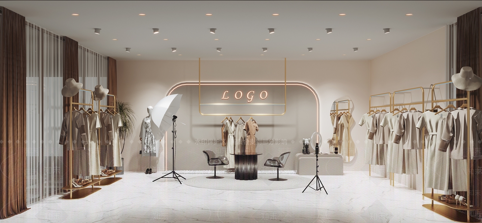现代女装店直播间3D模型下载【ID:1131739739】