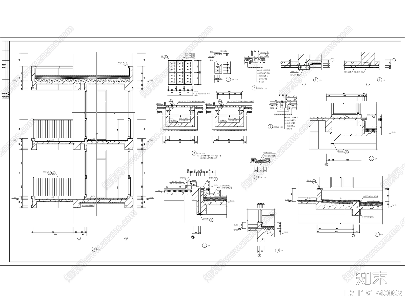 商住楼建筑cad施工图下载【ID:1131740092】