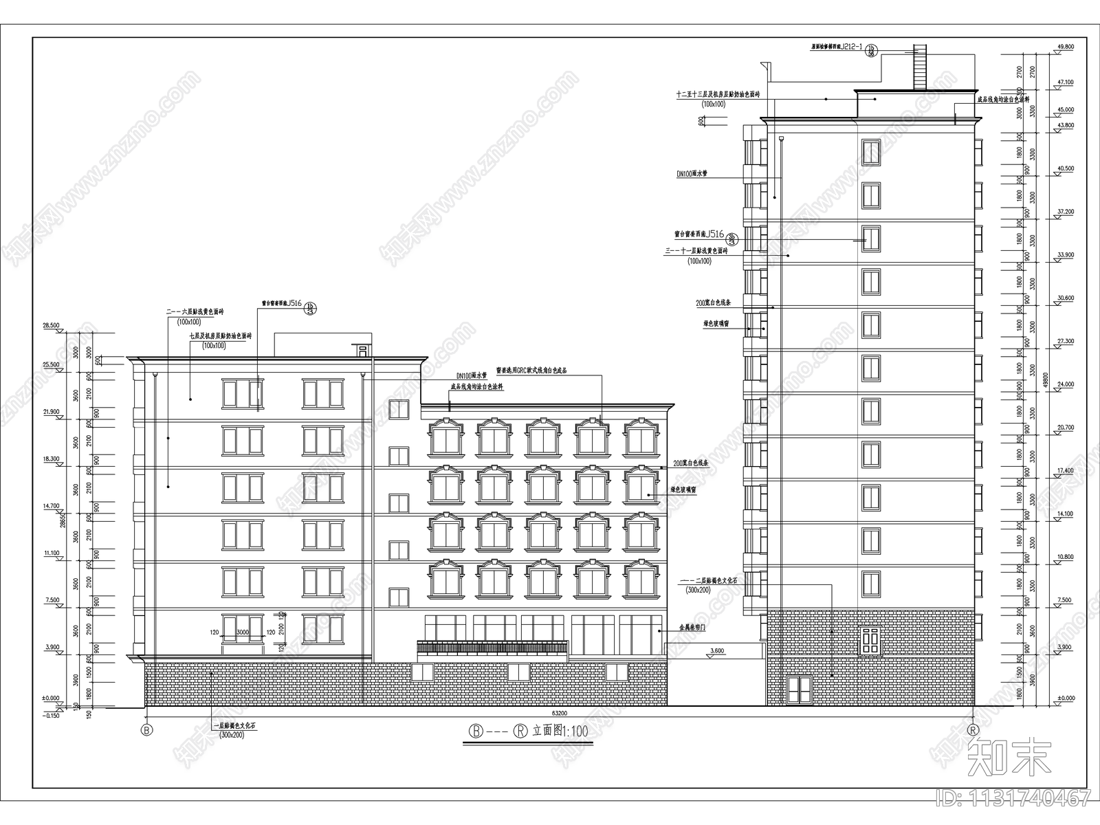 宾馆建筑全套cad施工图下载【ID:1131740467】