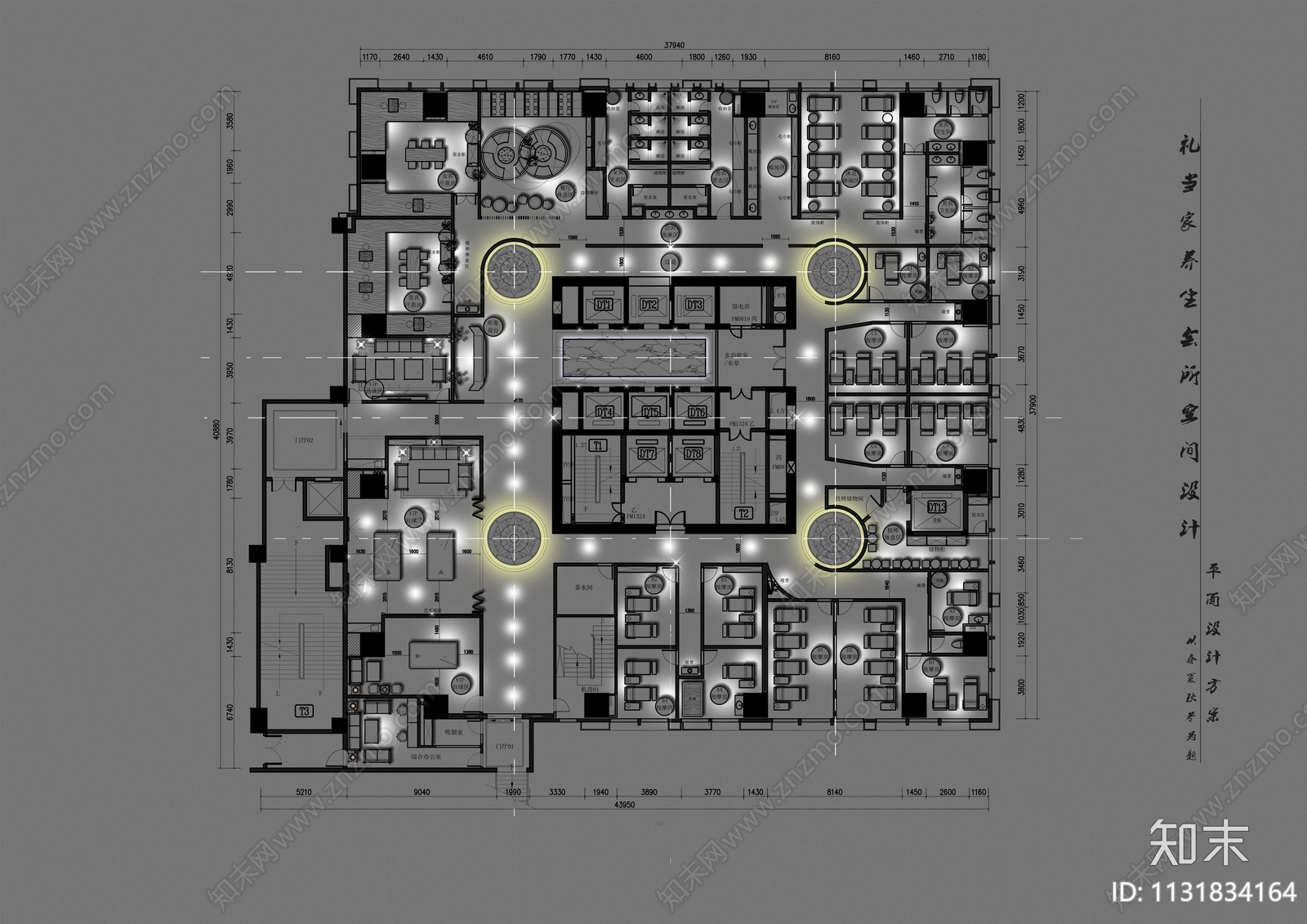 2023最新会所SPA平面方案图cad施工图下载【ID:1131834164】