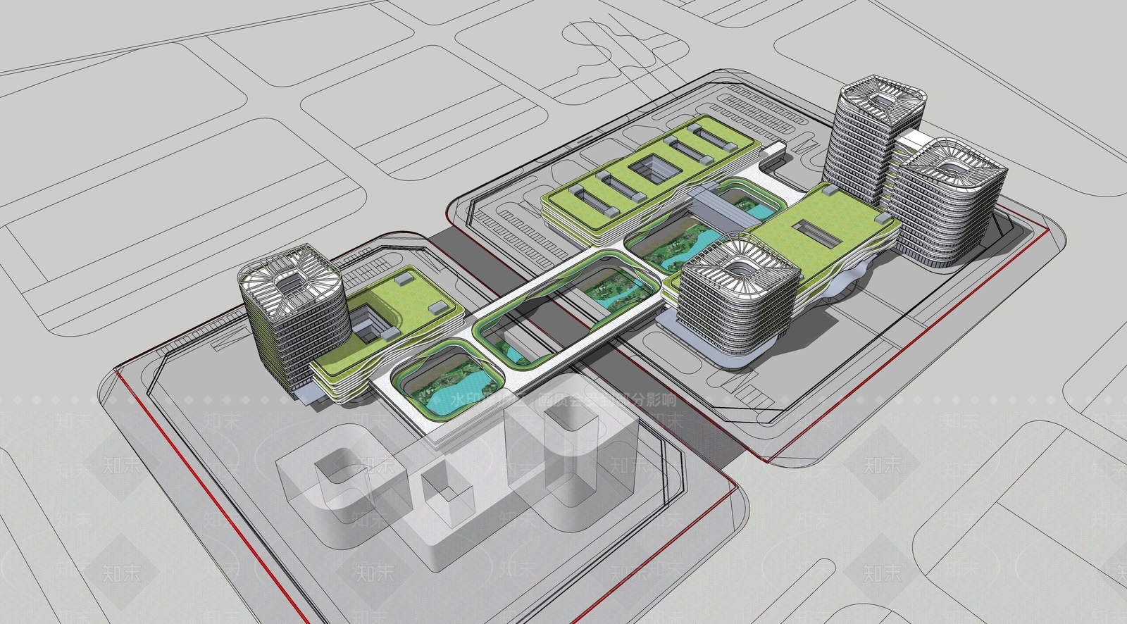 现代医疗建筑SU模型下载【ID:1131742718】