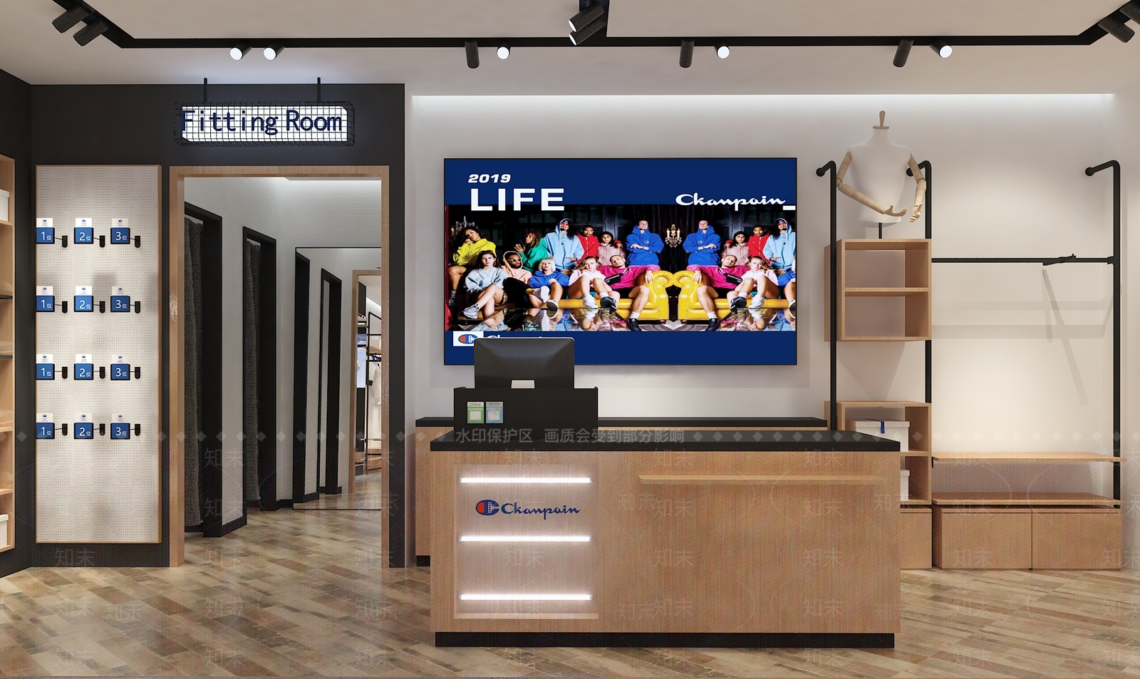 现代服装店3D模型下载【ID:1131743355】