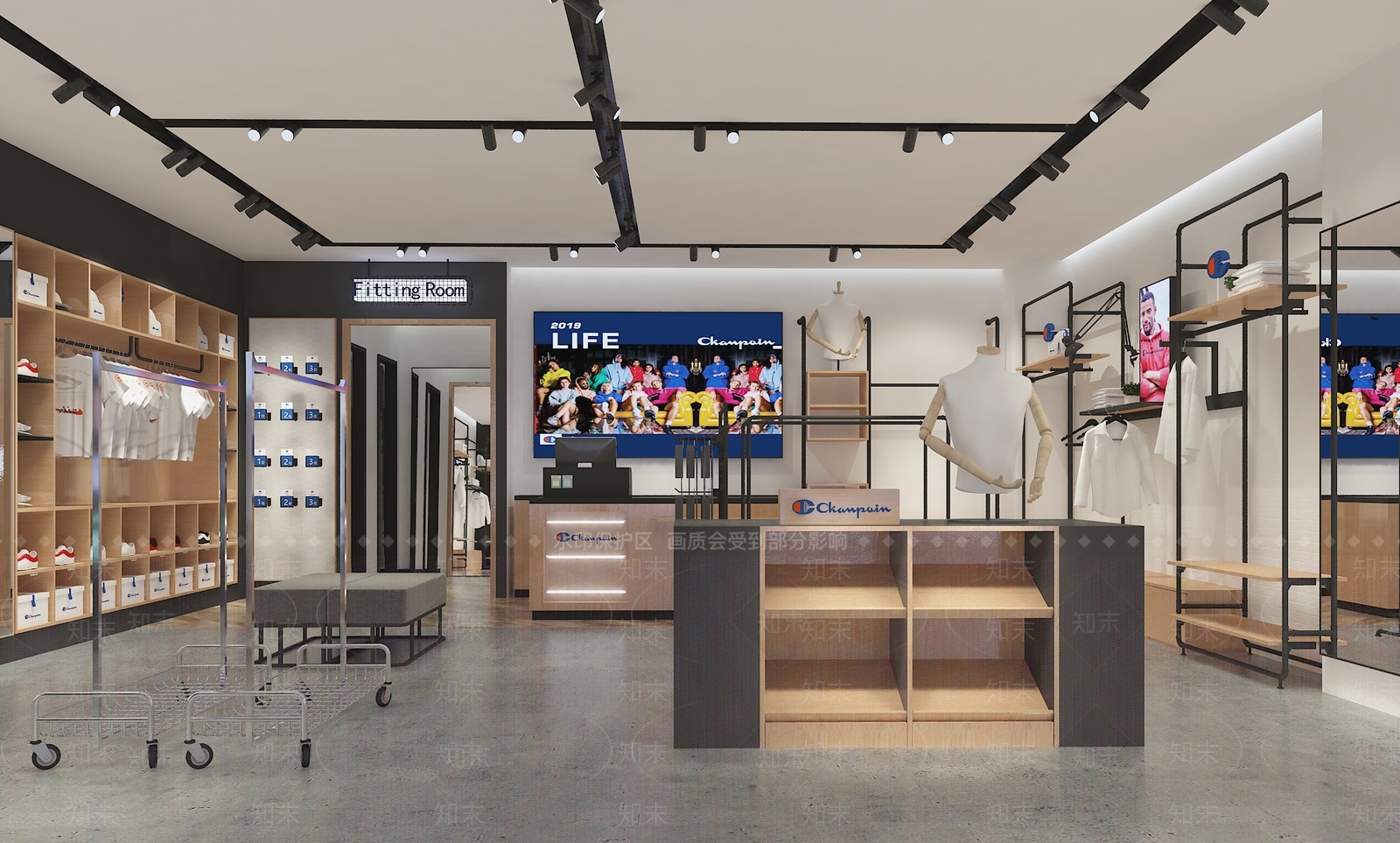 现代服装店3D模型下载【ID:1131743355】