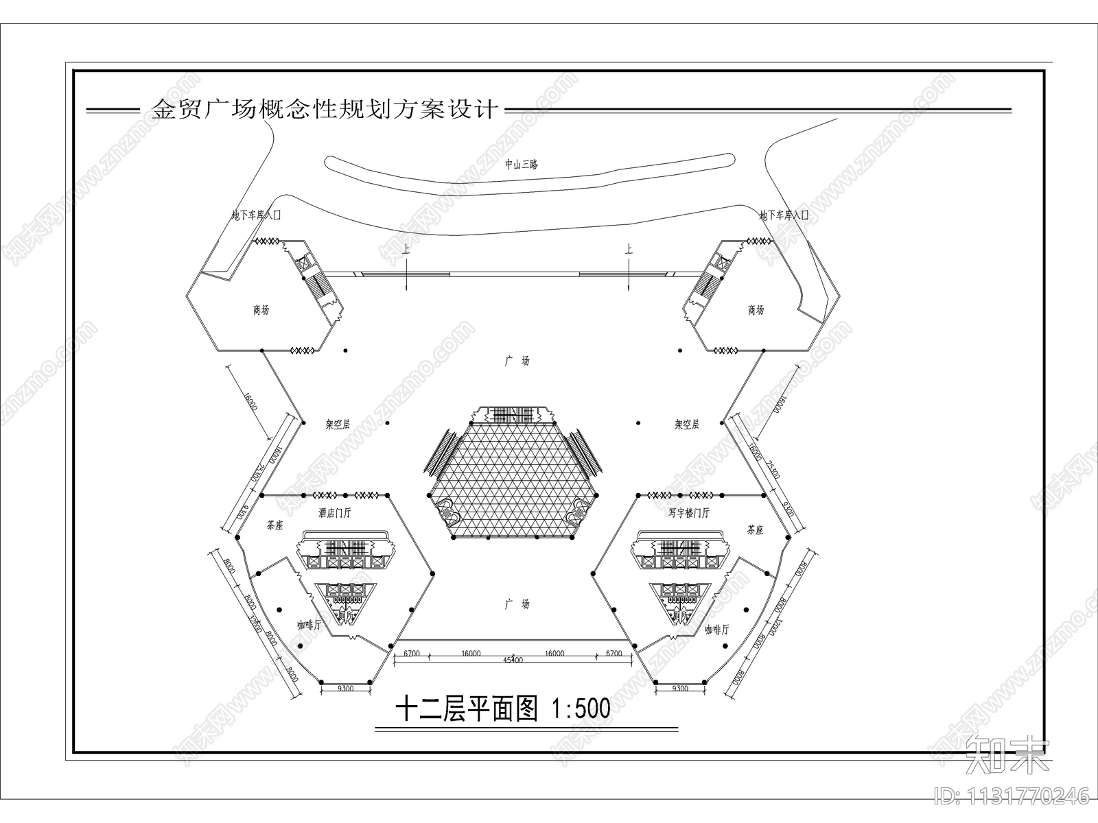 重庆金贸酒店cad施工图下载【ID:1131770246】