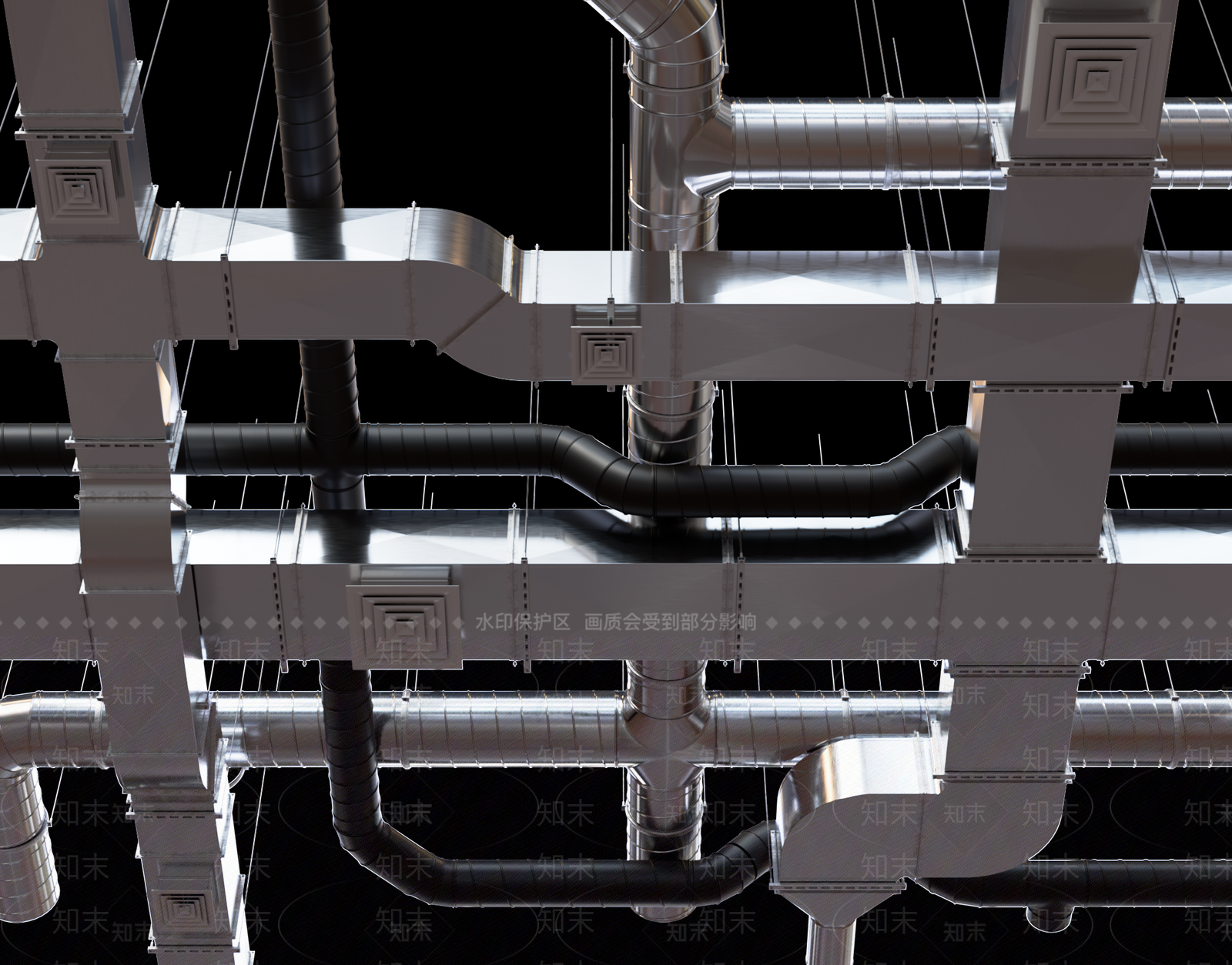 通风管道3D模型下载【ID:1131776165】