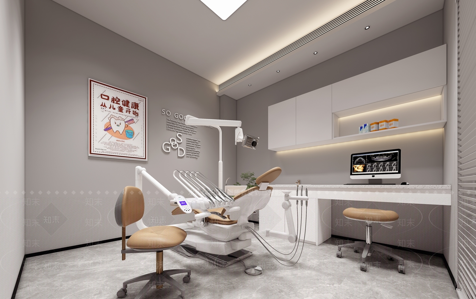 现代牙科诊室SU模型下载【ID:1131778986】