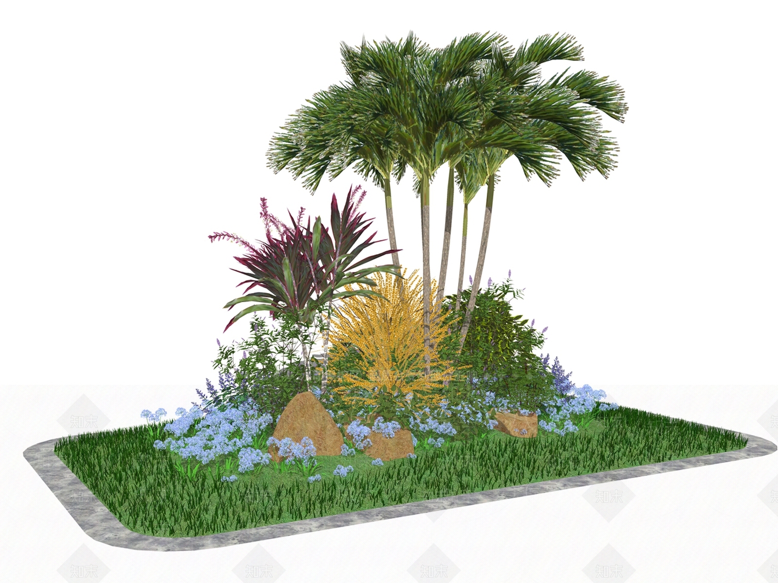 室外植物组合SU模型下载【ID:1131778815】