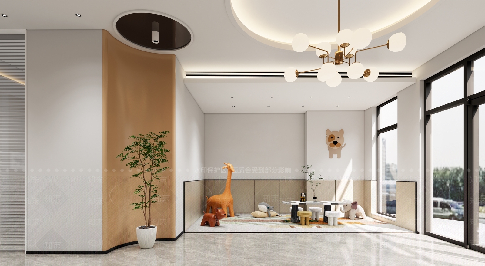 现代酒店大堂SU模型下载【ID:1131780840】