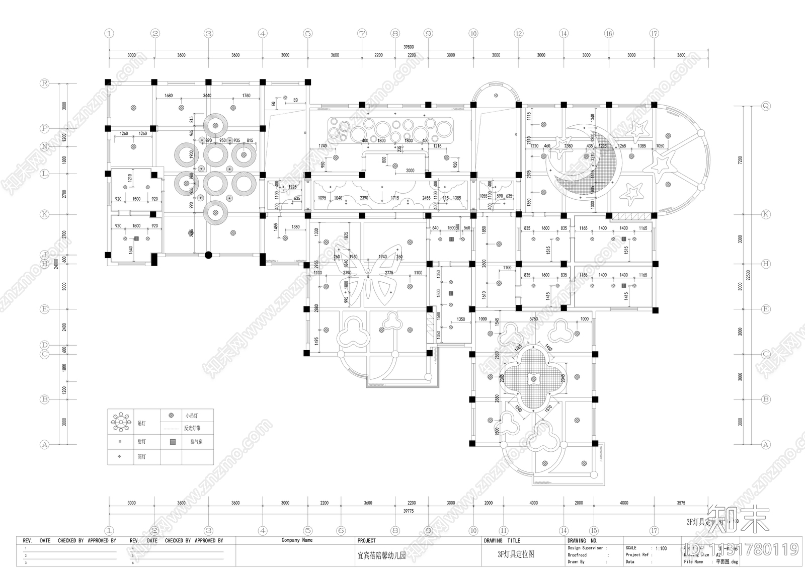 幼儿园室内装修CAD施工图下载【ID:1131780119】