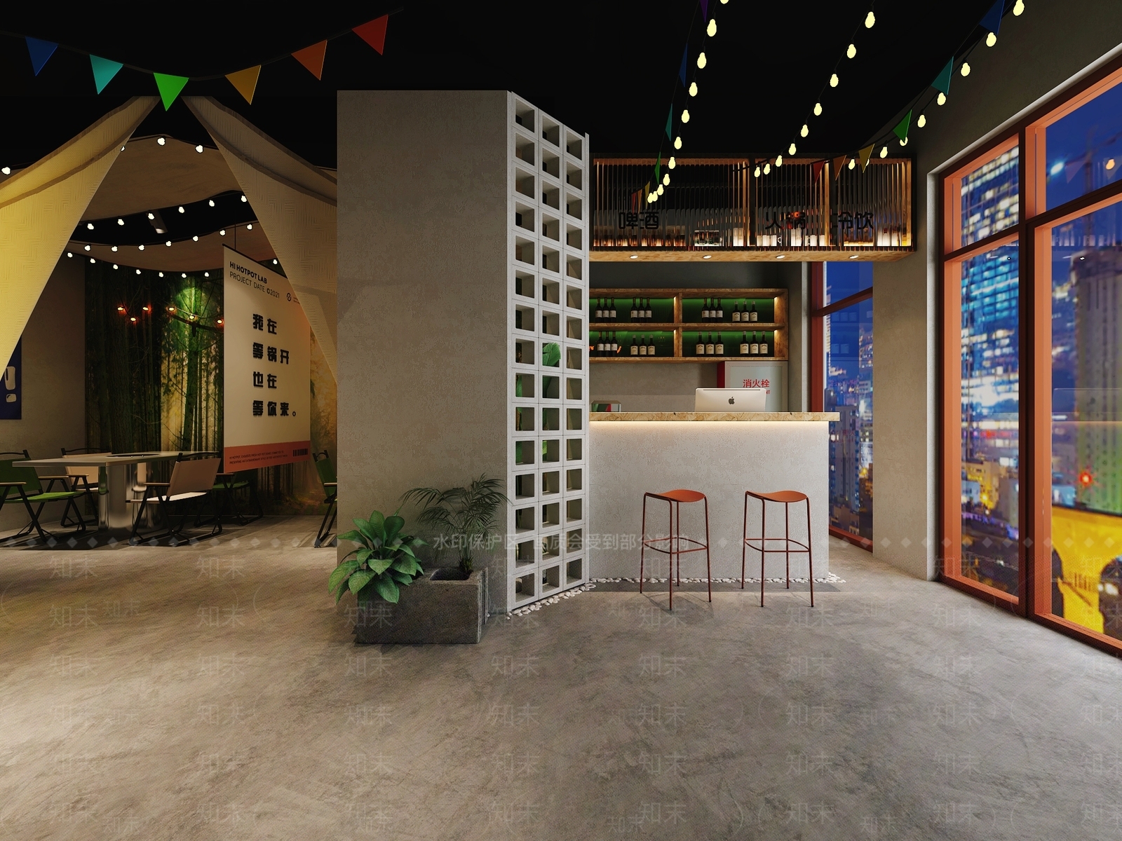工业风火锅店3D模型下载【ID:1131782401】