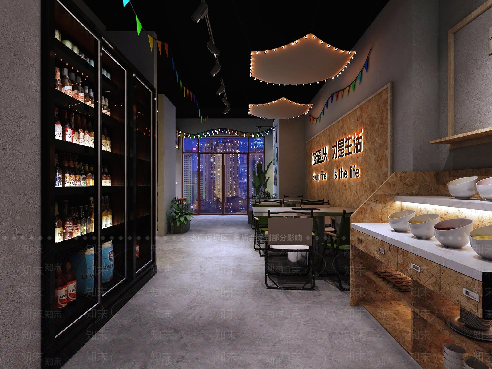 工业风火锅店3D模型下载【ID:1131782401】