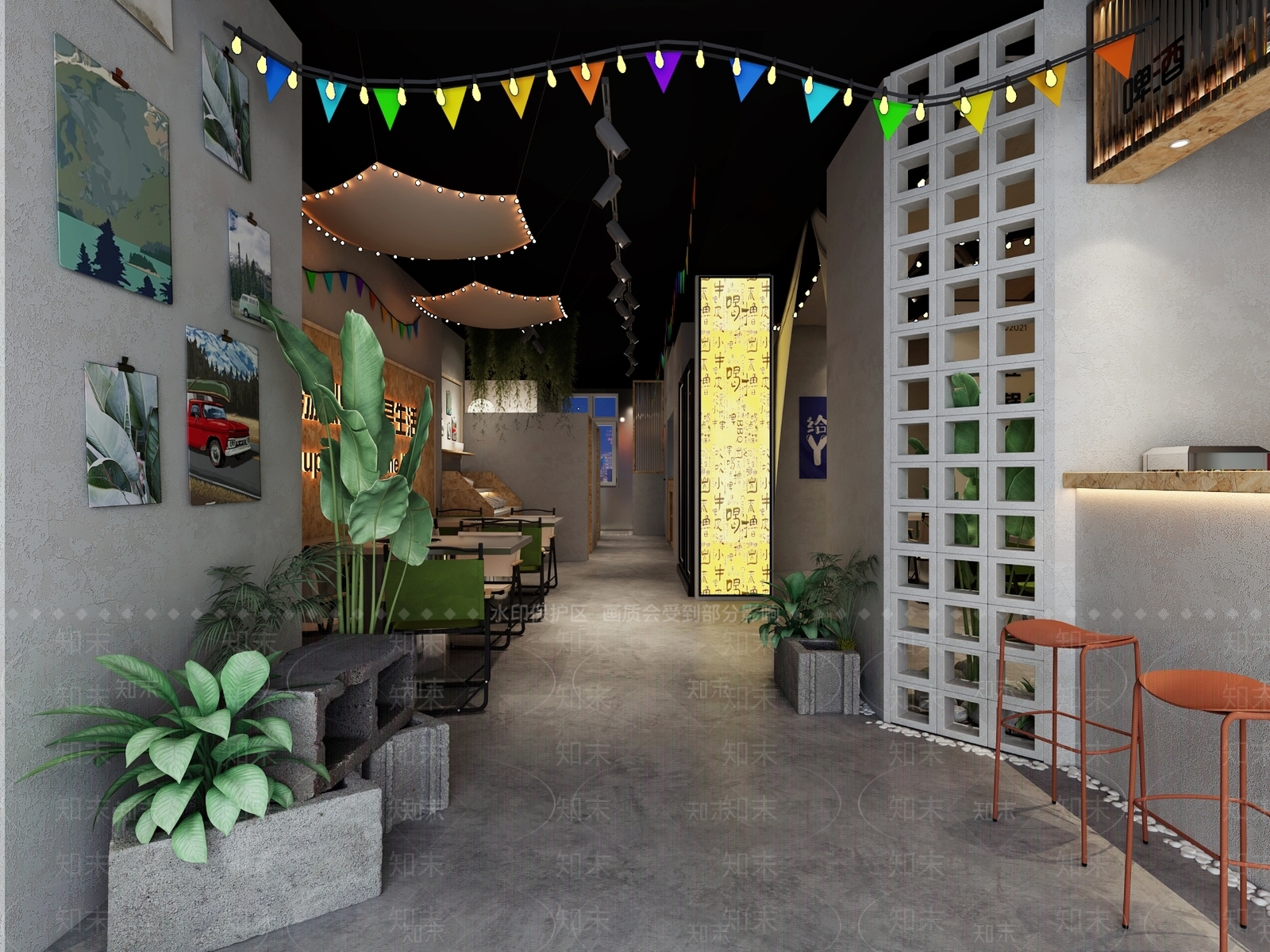 工业风火锅店3D模型下载【ID:1131782401】