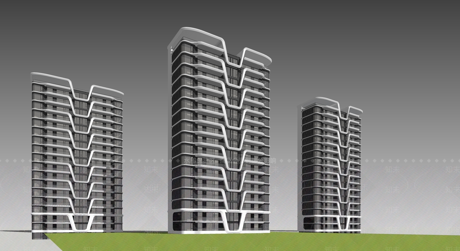 现代高层住宅SU模型下载【ID:1131788765】