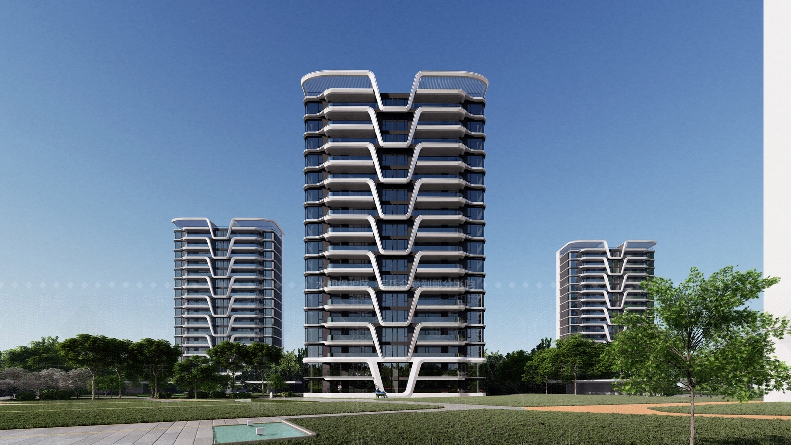 现代高层住宅SU模型下载【ID:1131788765】