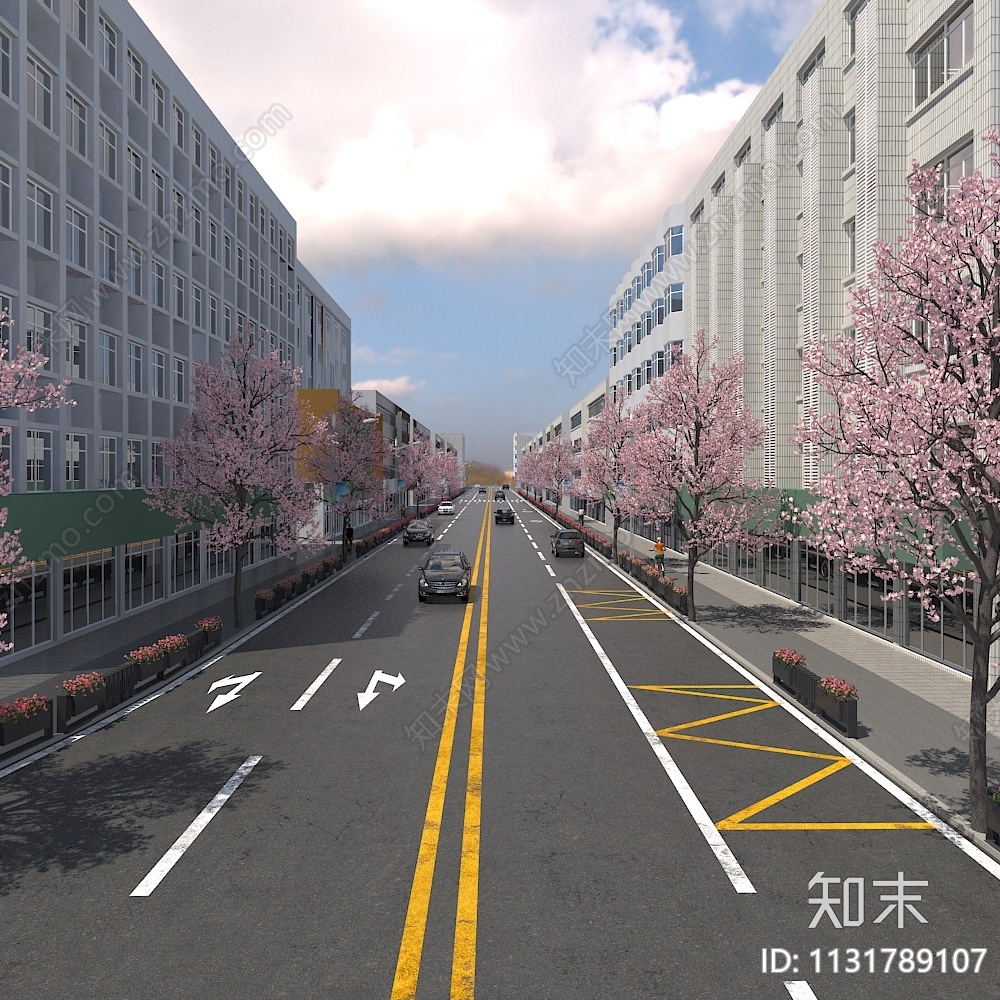 现代道路景观3D模型下载【ID:1131789107】