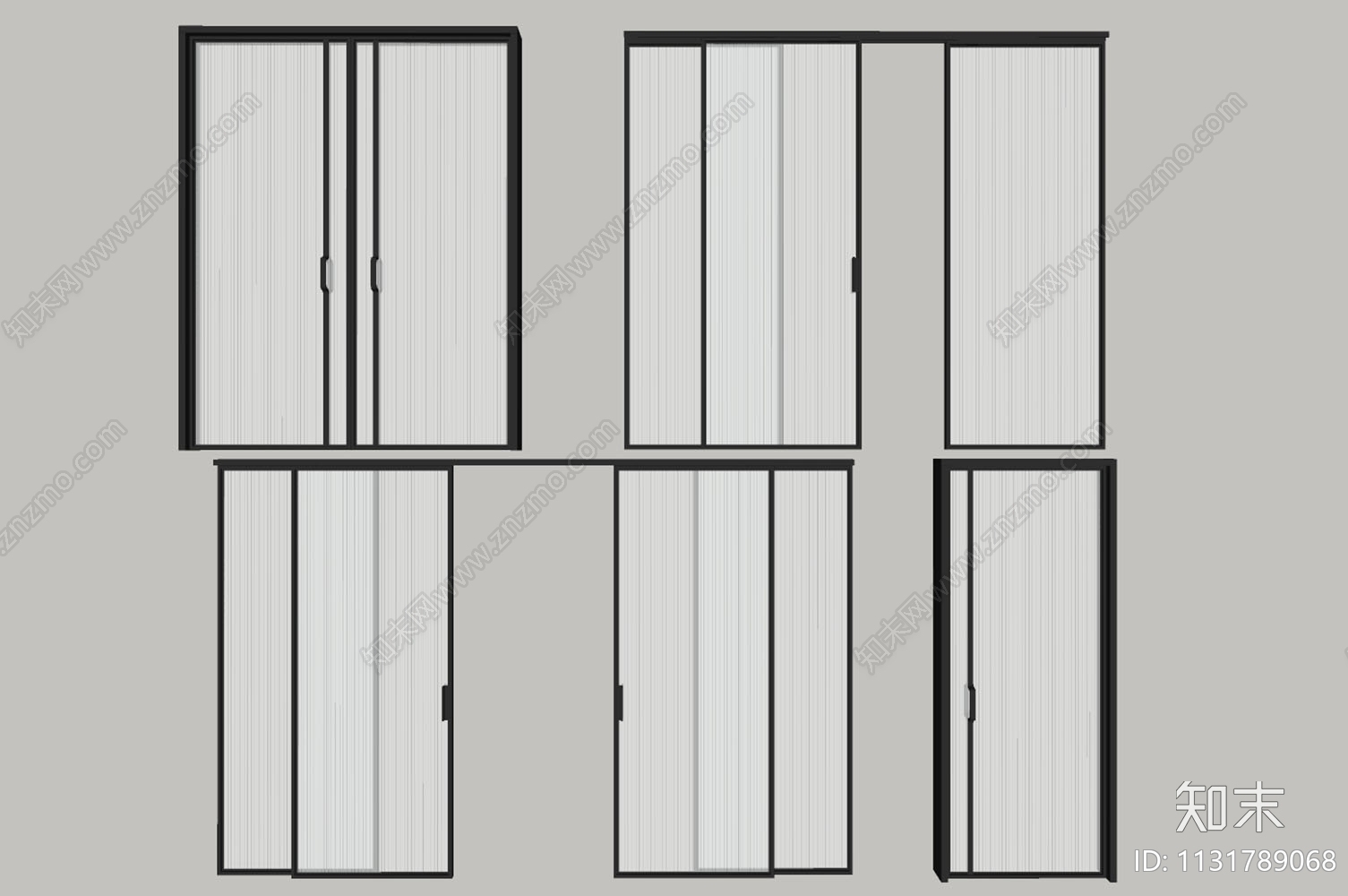 现代玻璃门SU模型下载【ID:1131789068】