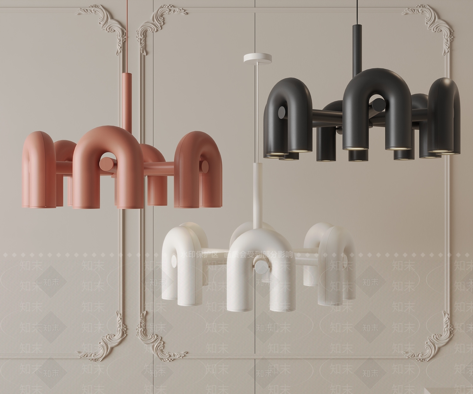 现代网红吊灯3D模型下载【ID:1131789777】