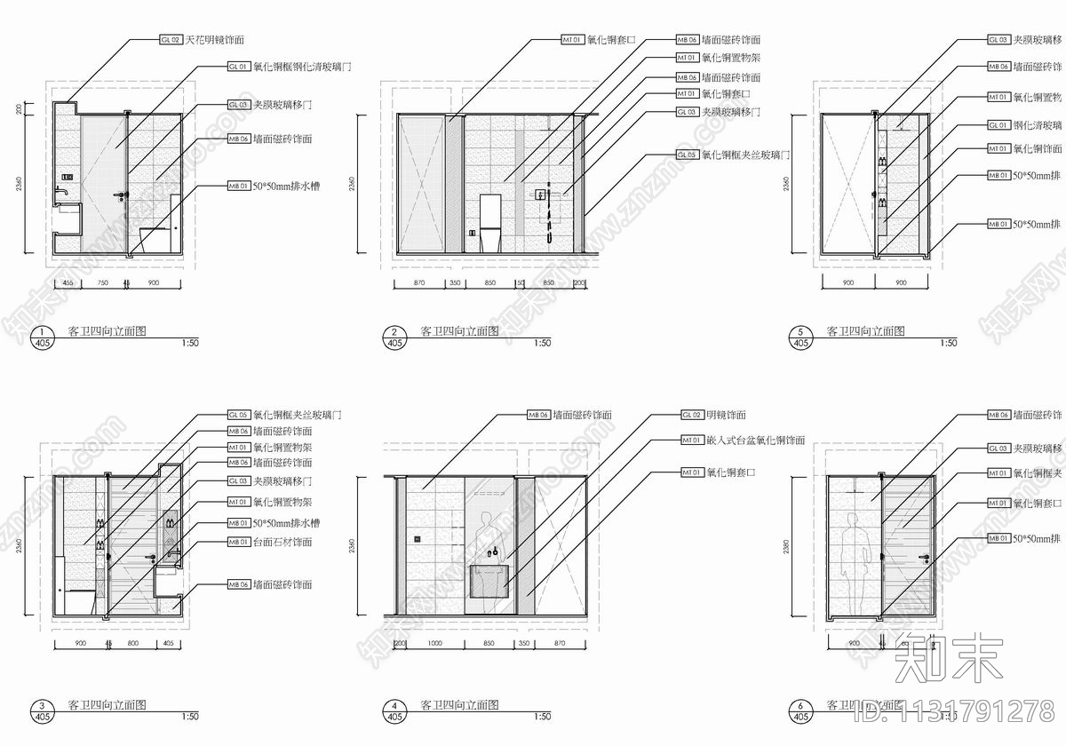 120㎡大平层样板房cad施工图下载【ID:1131791278】