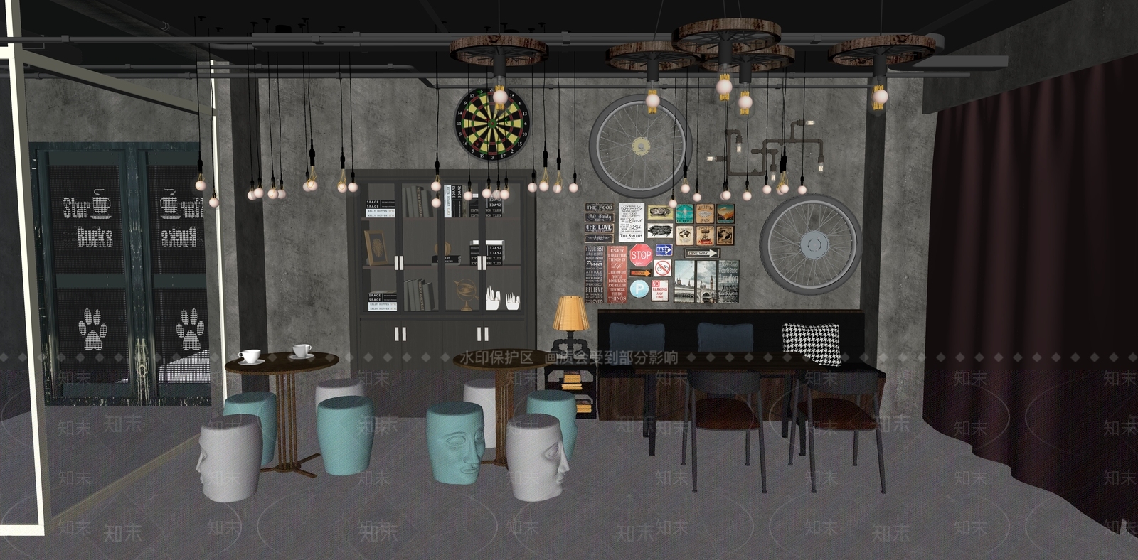 工业剧本杀接待厅SU模型下载【ID:1131792646】