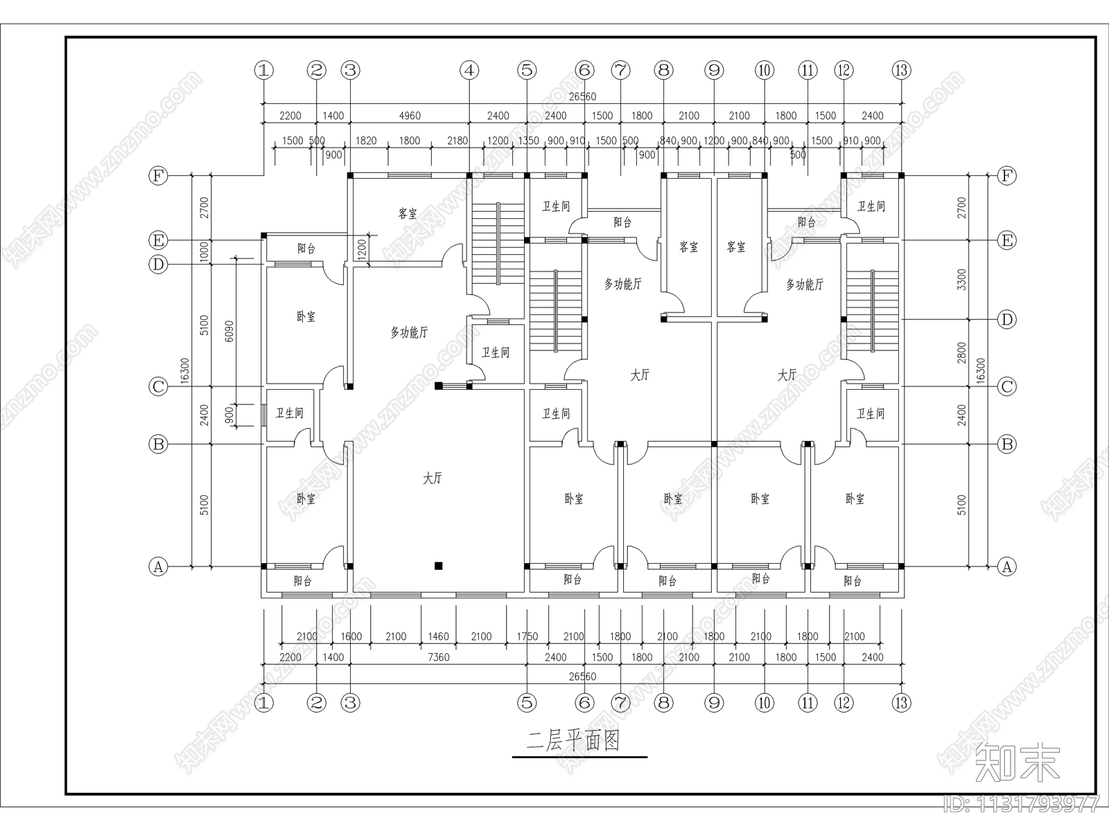 商住楼建筑及结构cad施工图下载【ID:1131793977】