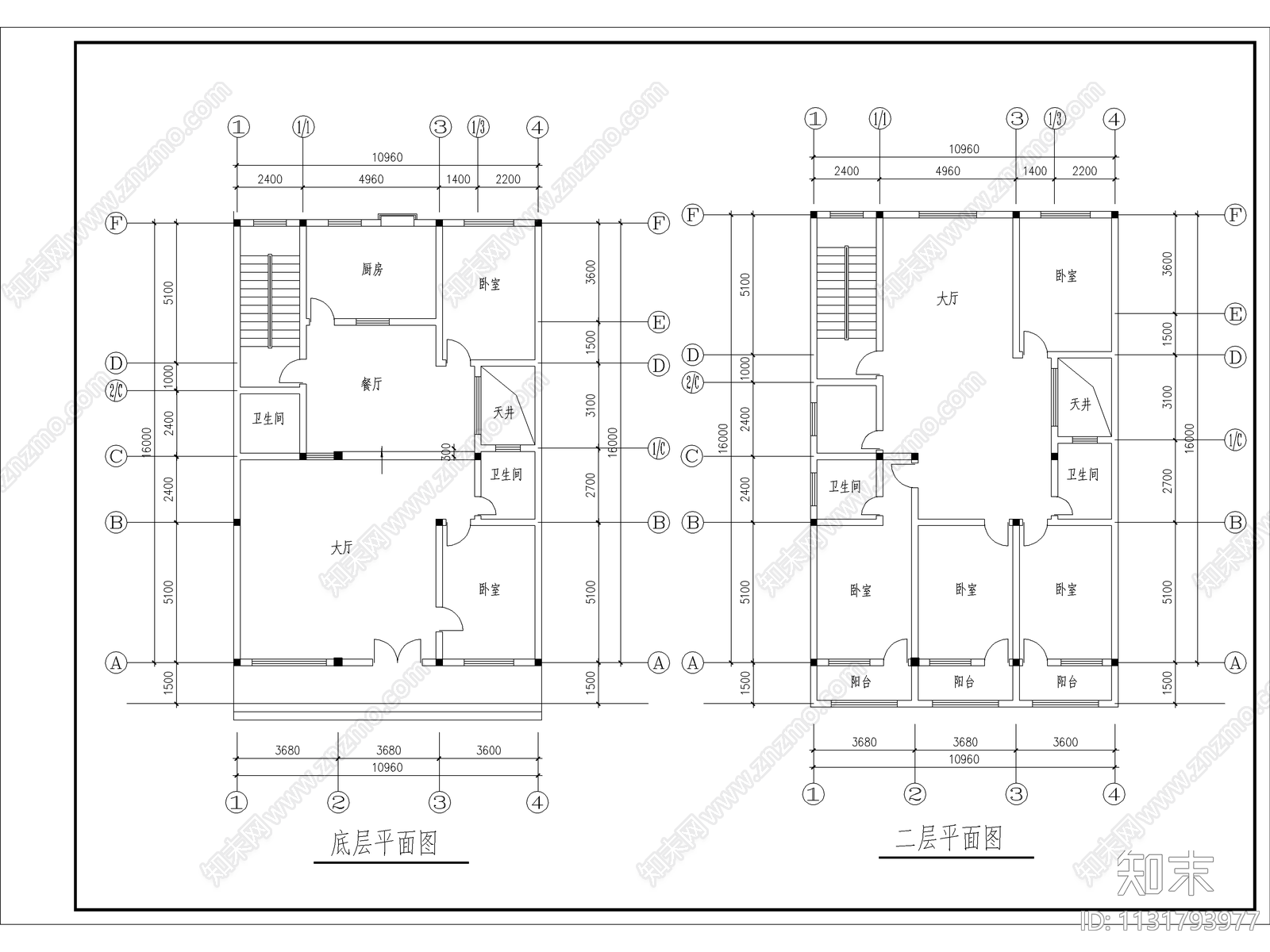 商住楼建筑及结构cad施工图下载【ID:1131793977】