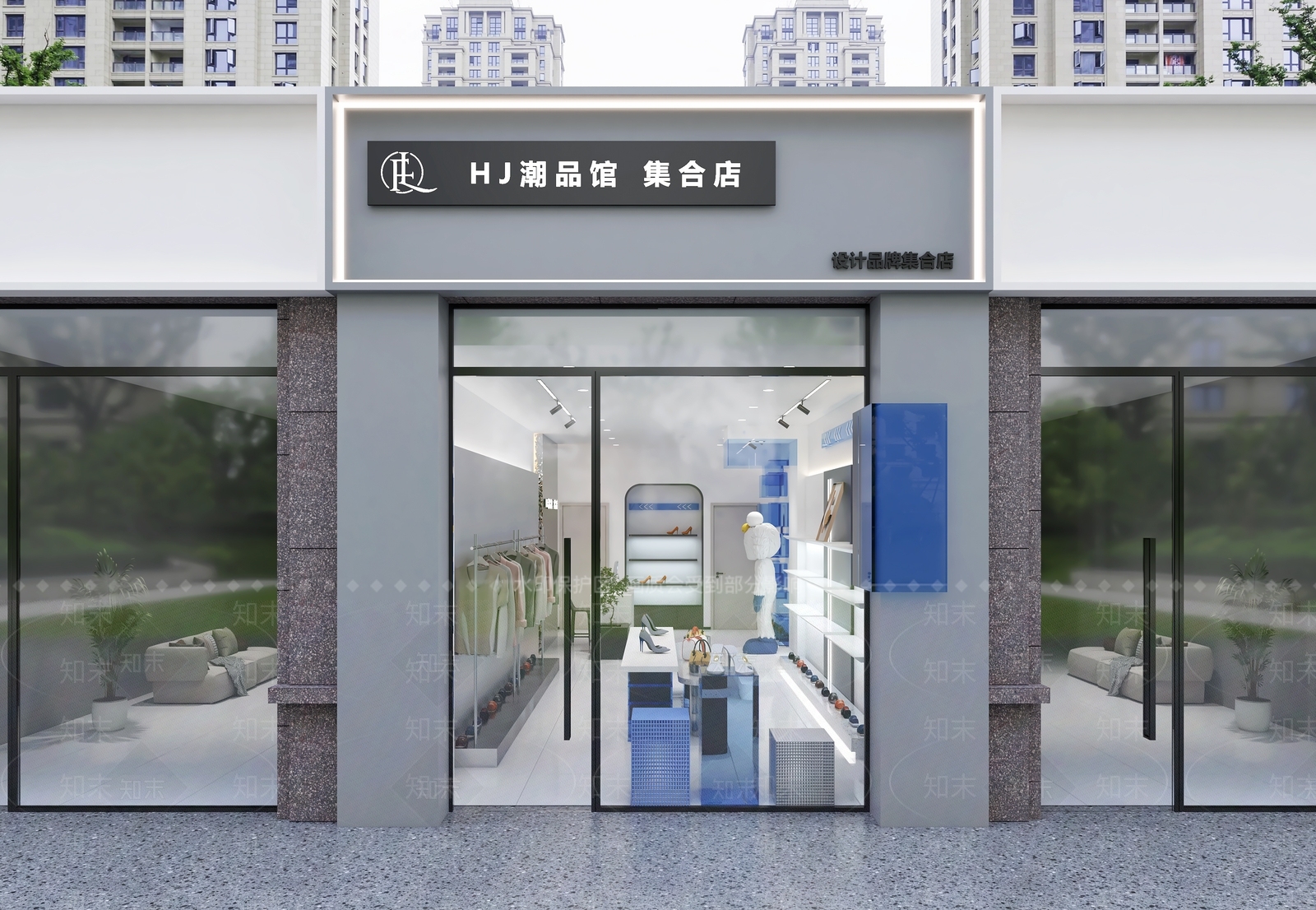 现代潮牌女装店3D模型下载【ID:1131794493】