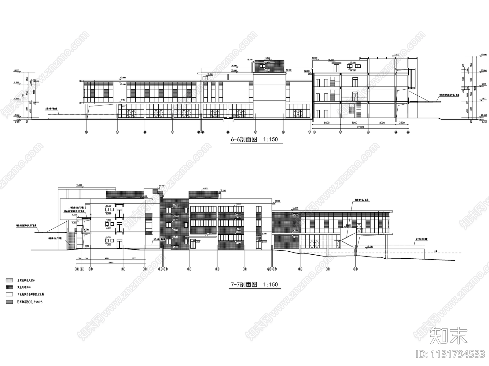 商业街建筑设计cad施工图下载【ID:1131794533】