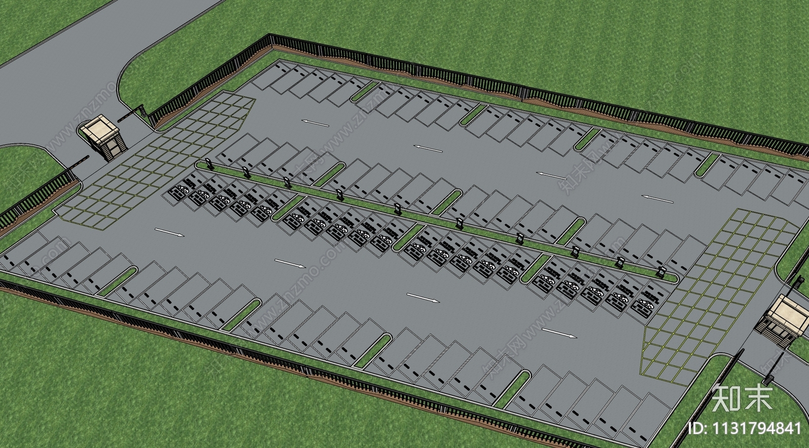 现代停车场SU模型下载【ID:1131794841】