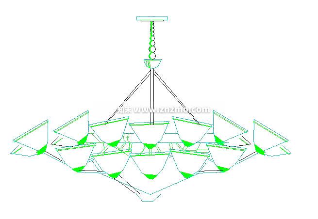 吊灯cad施工图下载【ID:182614161】