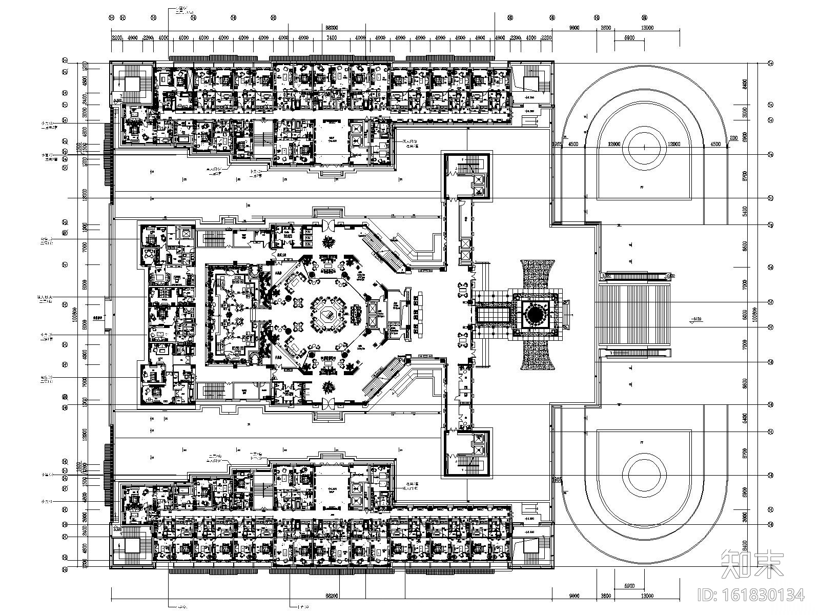 西安大唐西市酒店装修施工图（附设计方案）施工图下载【ID:161830134】