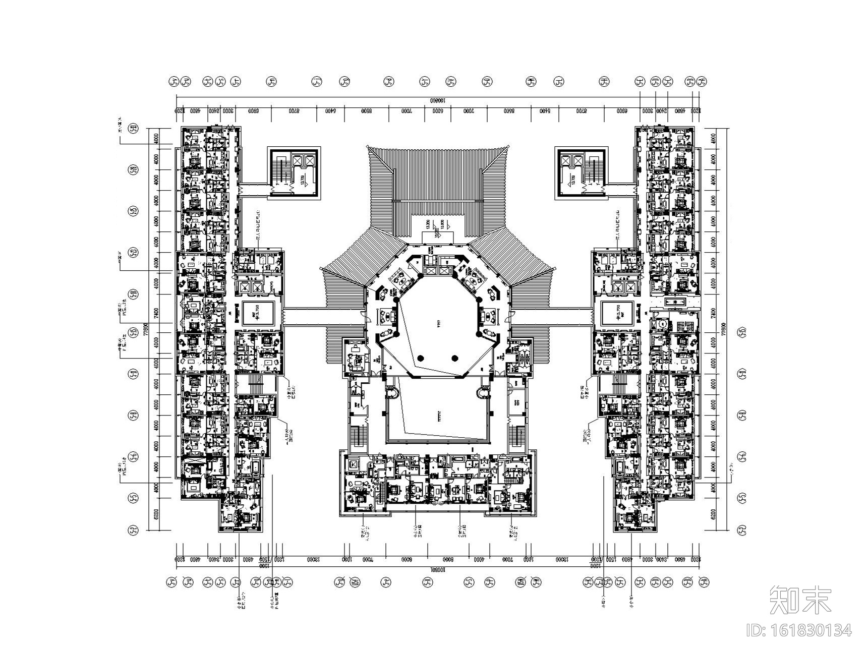 西安大唐西市酒店装修施工图（附设计方案）施工图下载【ID:161830134】