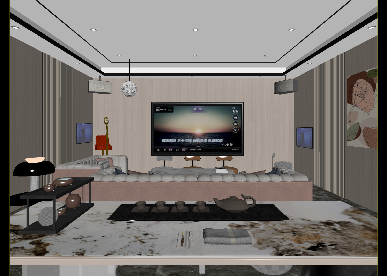 现代茶馆3D模型下载【ID:1215137346】