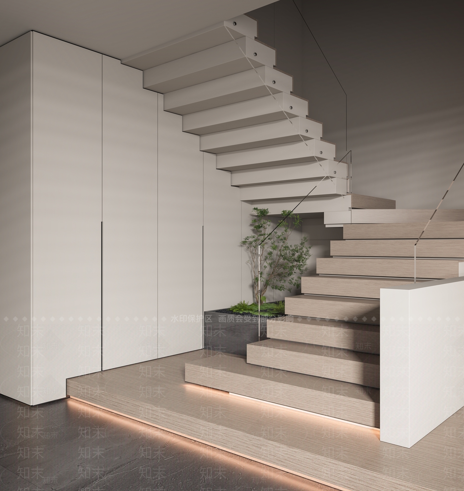 现代楼梯间3D模型下载【ID:1131809170】
