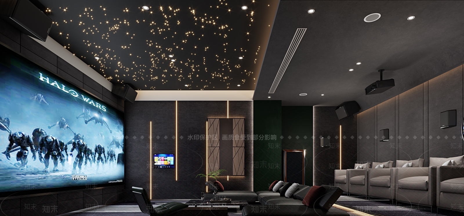 现代家居影音室3D模型下载【ID:1131809178】